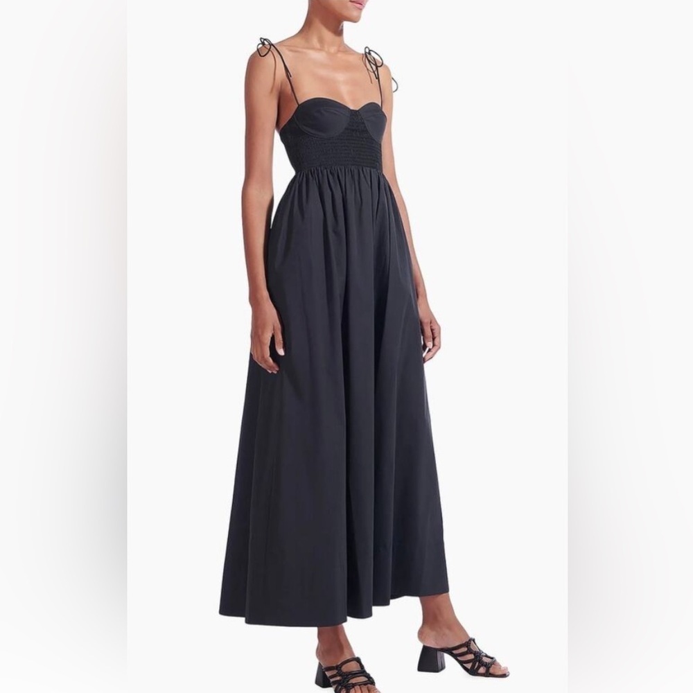 STAUD Landry Black Maxi Dress Size L NWT 350$ - Picture 7 of 13